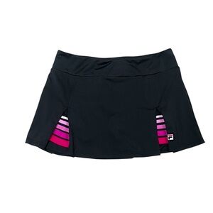 FILA Black Skort with Pink Gradient Stripe Insets